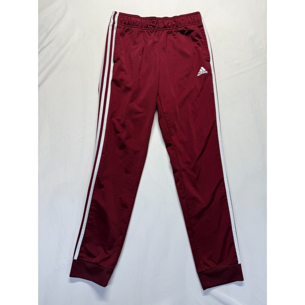 Adidas Tricot Slim Track Pants Womens‎ Medium Red White 3 Stripes Logo Workout